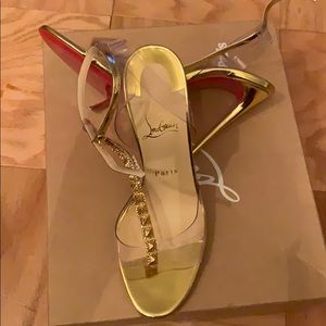 Christian louboutin gold sandals